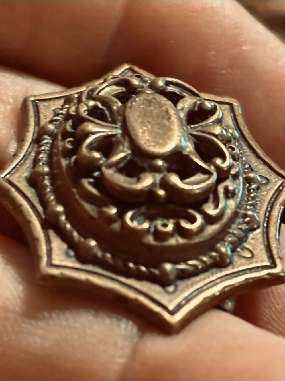 Antique brass brooch